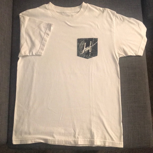 Men's Medium white HUF palm frond Pocket Tee - Picture 1 of 5
